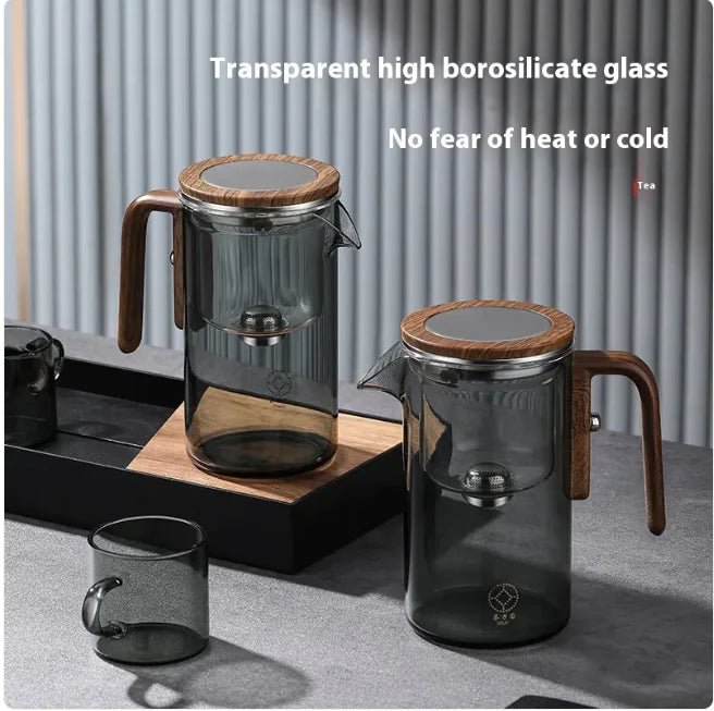 Elegant Glass Teapot & Tea Set with Water Separation - Leaf & Kettle