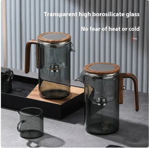 Elegant Glass Teapot & Tea Set with Water Separation - Leaf & Kettle