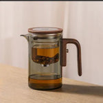 Elegant Glass Teapot & Tea Set with Water Separation - Leaf & Kettle