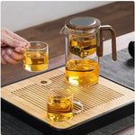 Elegant Glass Teapot & Tea Set with Water Separation - Leaf & Kettle